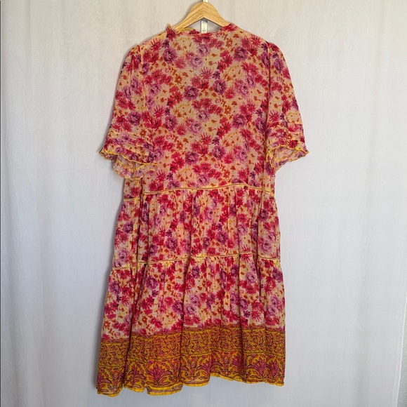 Sundance Ingrid Effortless Floral Bohemian Dress with Tassel Detail Size L Lined - Picture 7 of 12